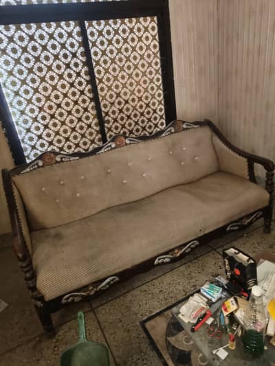 5 seater wooden sofa set