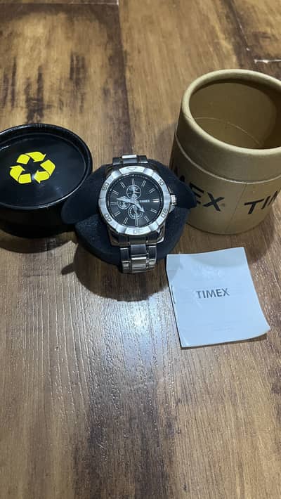 Timex Chronograph Original Stainless Steel - Black Dial - Brand New