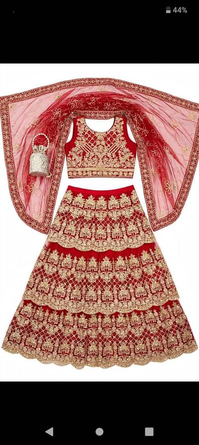 Red bridal lehnga choli heavy