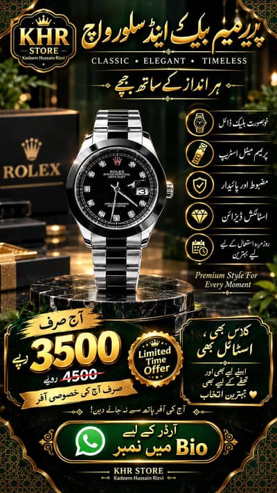 Premium Black & Silver Men’s Watch – KHR Store