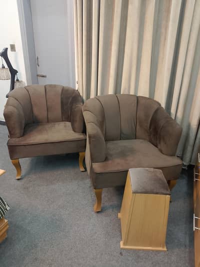 2 velvet single sofa chair brown shell design