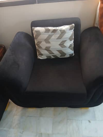New black velvet 5 seater sofa