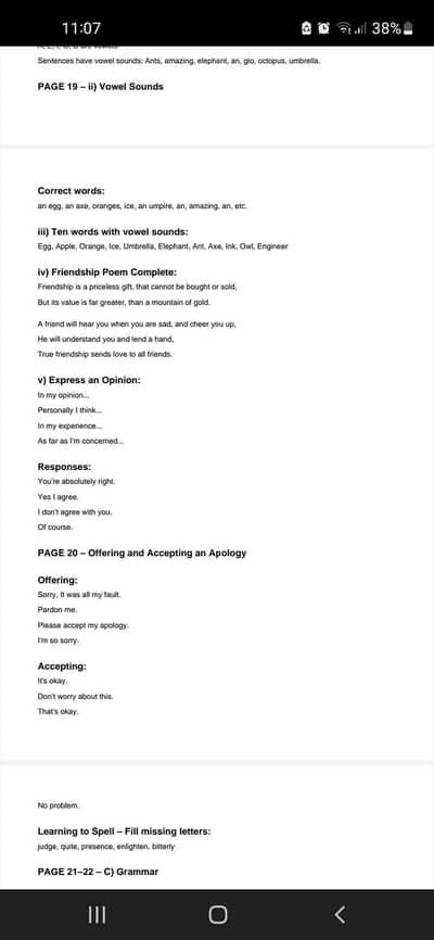 AKM Plus English Class 5th unit 2 pdf Simple E-Book - 16 Pages Only