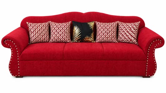  Elegant Red Sofa Set – Premium Classic Design & Cushions Included