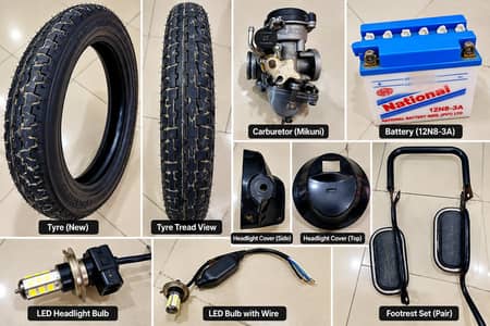 Suzuki 150 parts tyre fotrest battery