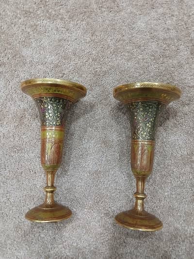 Decorative South Asian/Indian-style brass table lamps