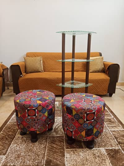 Multicoloured Stool/Puffy along with Side corner