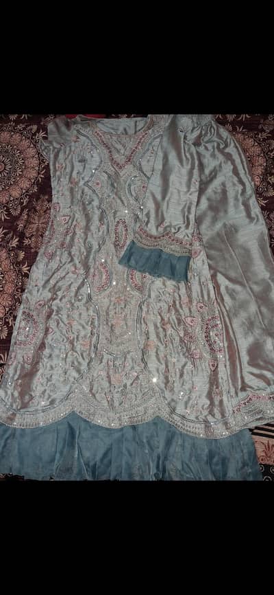 three piece dress stitched