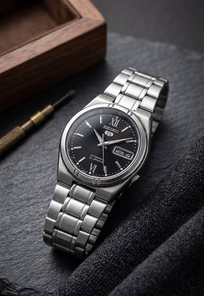 Seiko 5 Automatic | Rare Black Roman Dial | Collector’s Condition