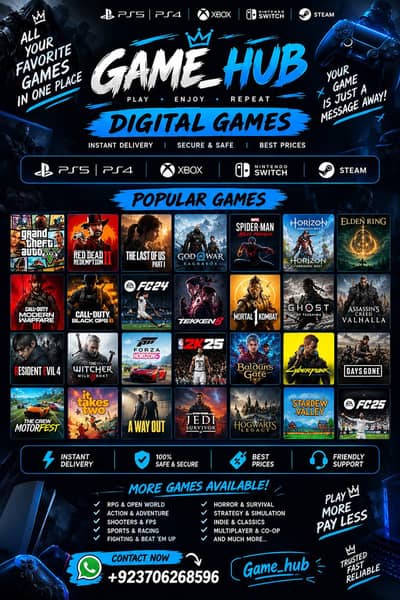 PS4 & PS5 Games | GTA V, RDR2, FC 26, COD, Tekken 8, Spider-Man more