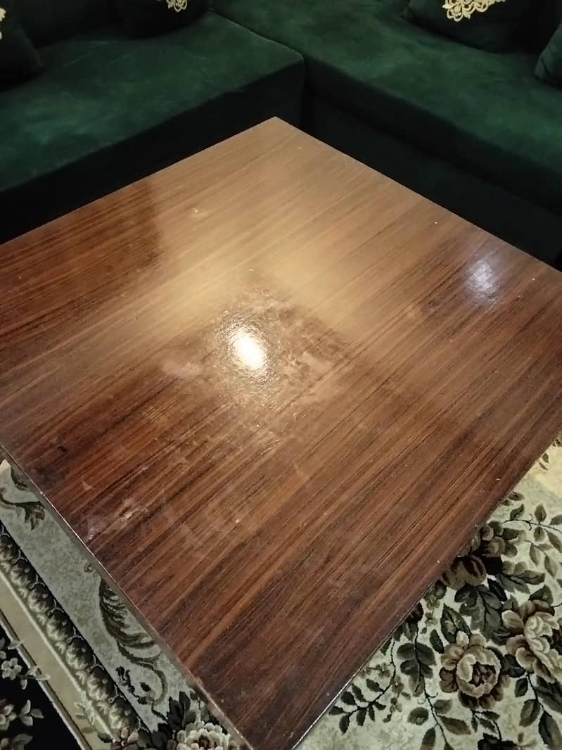 L shape sofa with table 0