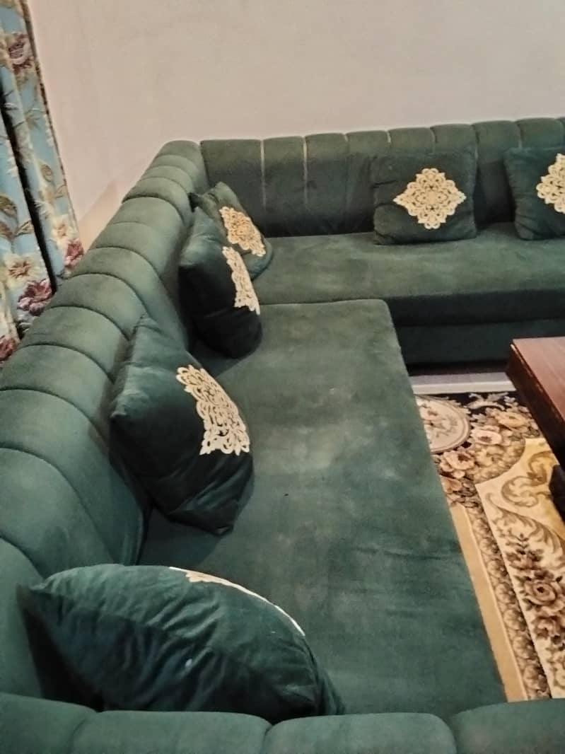 L shape sofa with table 3