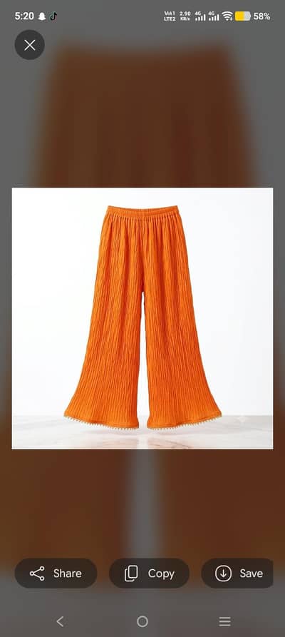 wide leg plazo/sharara orange