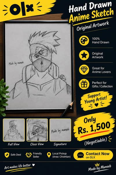 HAND-DRAWN KAKASHI ARTWORK FOR SALE