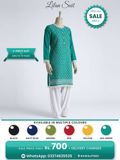 girls 2 peice Linan, ready to wear.