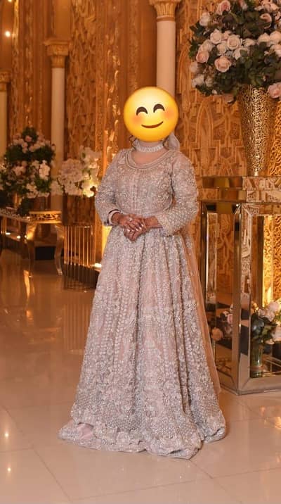 Baby Pink Heavy Bridal Maxi with Dupatta & Pouch | New Condition