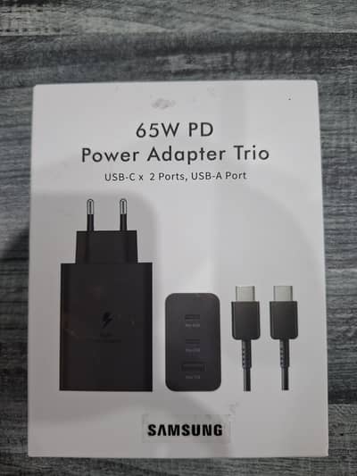 Original Samsung 65W PD Power Adapter Trio (2-Pin) + Charging Cable