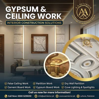 Home & Office False Ceiling and Partition Work Islamabad / Gypsum work