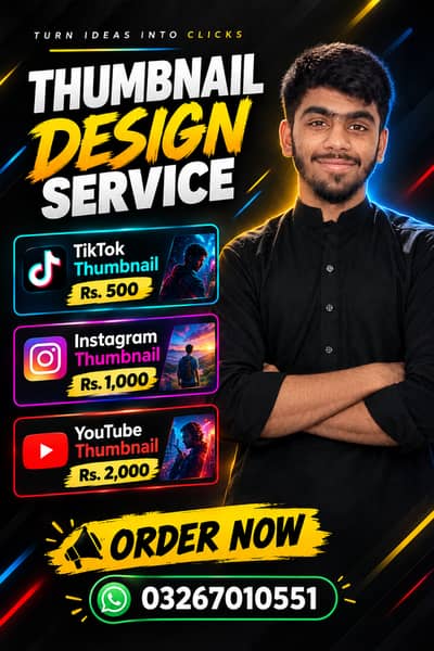 Professional TikTok, Instagram & YouTube Thumbnail Design Service