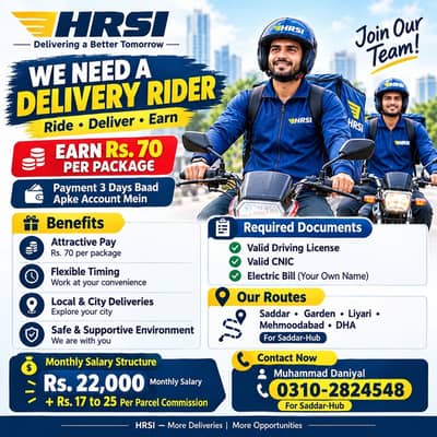Delivery Riders Required / Rider Jobs / Jobs In Karachi / Jobs