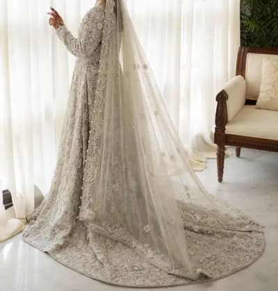 Walima Dress - Ivory Gray Color