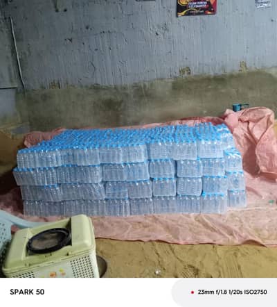 water bottles filled and packed in cartons 500ml and 1500ml