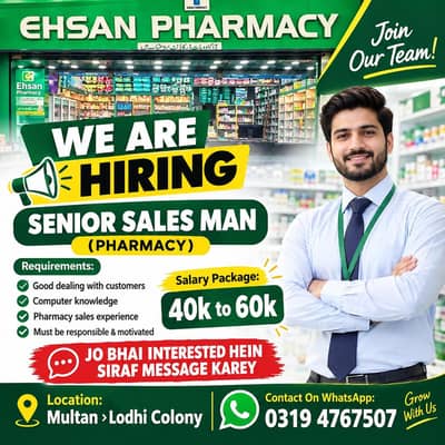 Need Staff For pharmacy