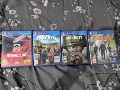 PS4 Games Collection (Ashes cricket, far cry 5, COD WW2, the division)