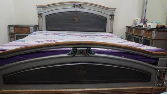 Bed, Two Side Tables, One Dressing table