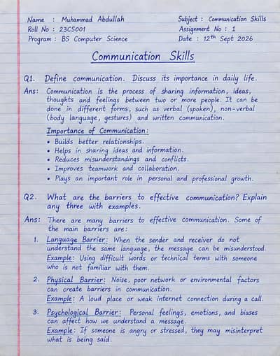 Handwriting Assignment Typing & Data Entry