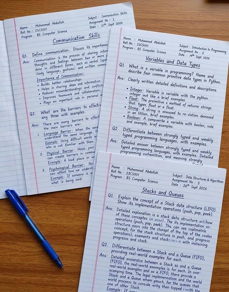 Handwriting Assignment Typing & Data Entry 1