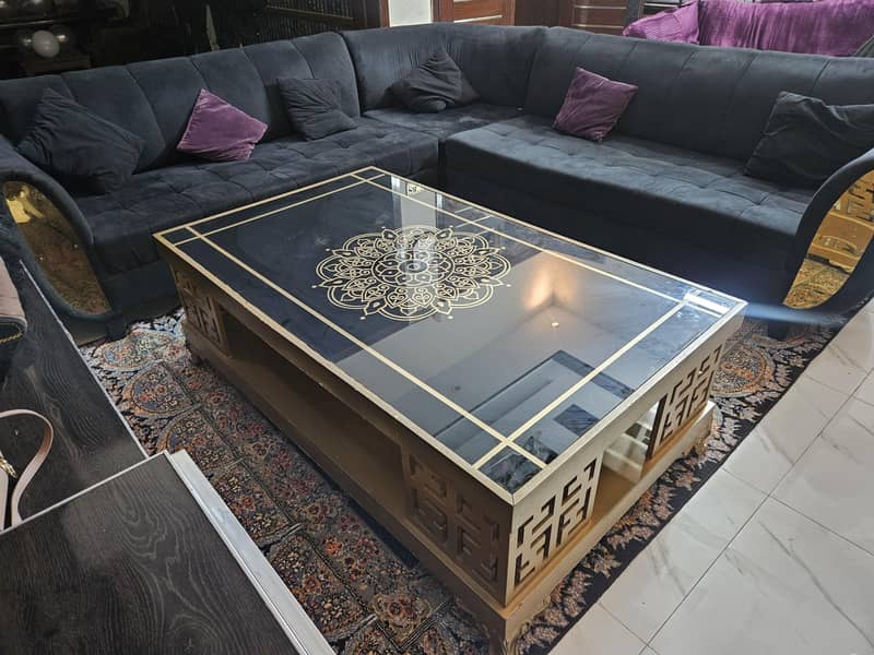L shape sofa with large size table 5