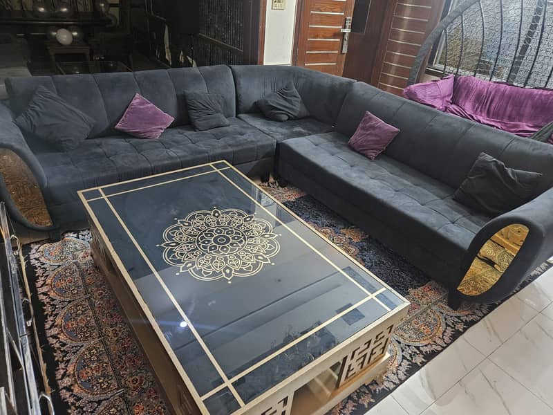 L shape sofa with large size table 7