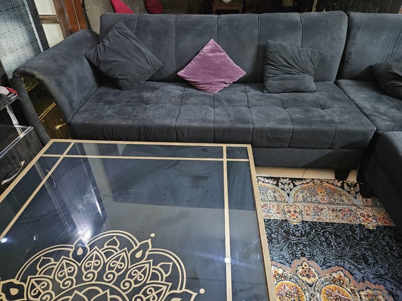 L shape sofa with large size table 8