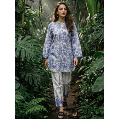 twisted lawn/comfortable/ light/ short shirts/ 2 piece