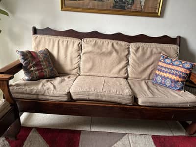 Wooden 5 seater sofa set