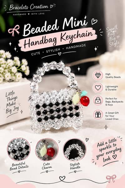 Beaded bag keyring
