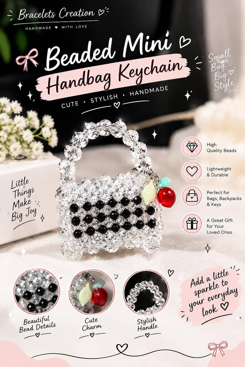 Beaded bag keyring 0