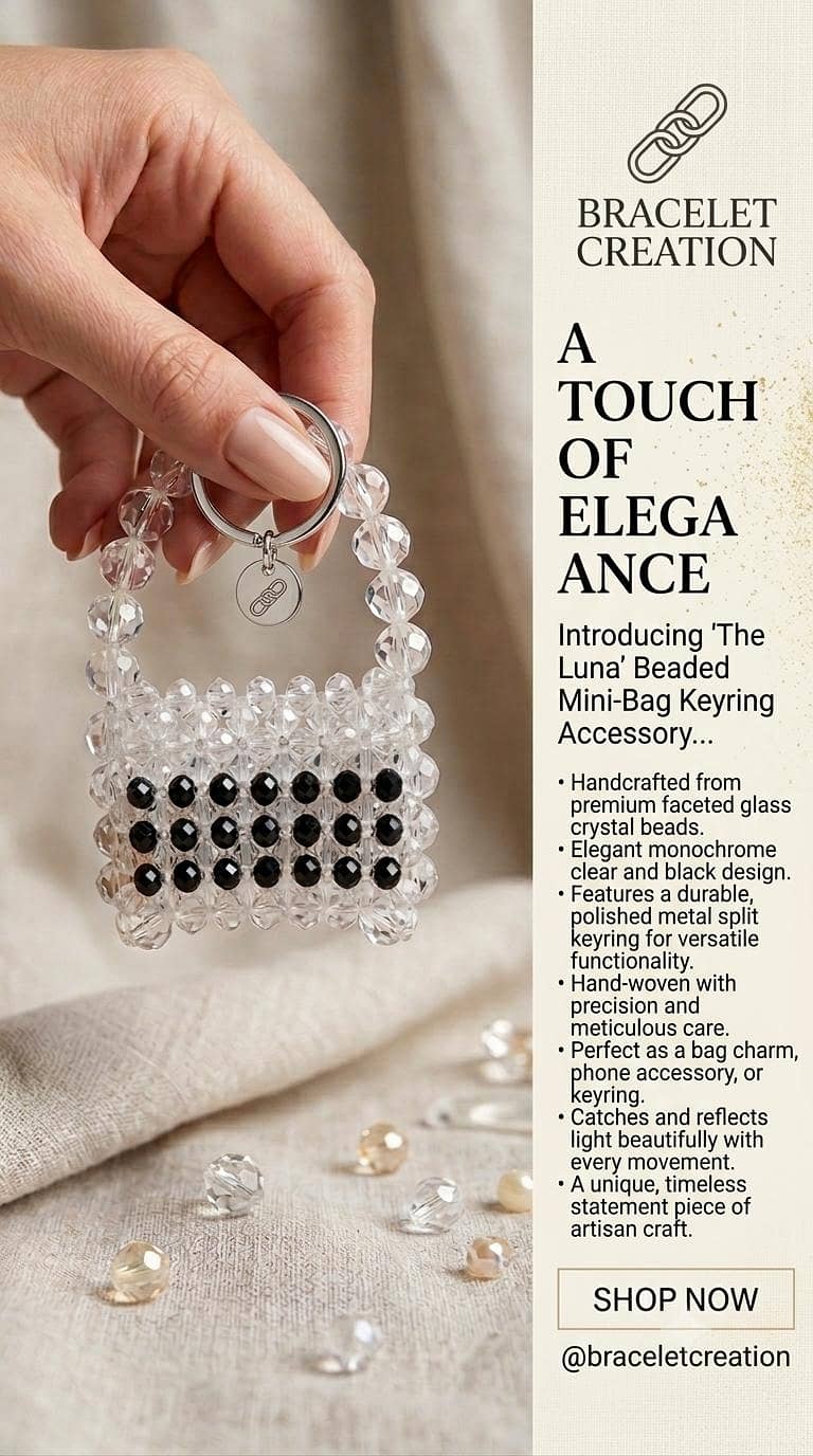 Beaded bag keyring 1