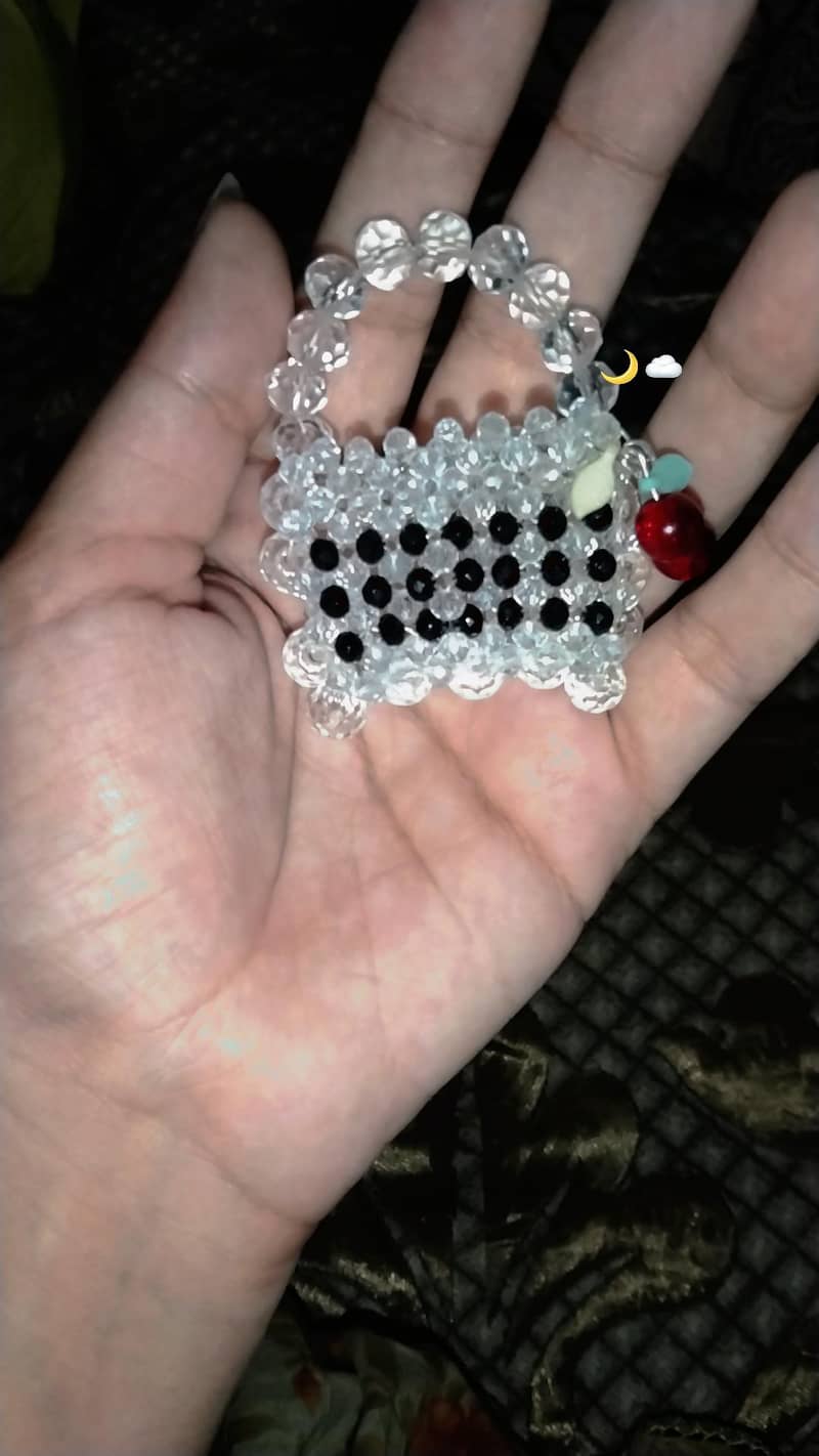 Beaded bag keyring 2