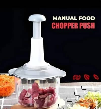 Premium Manual Push Chopper - Food & Vegetable Cutter