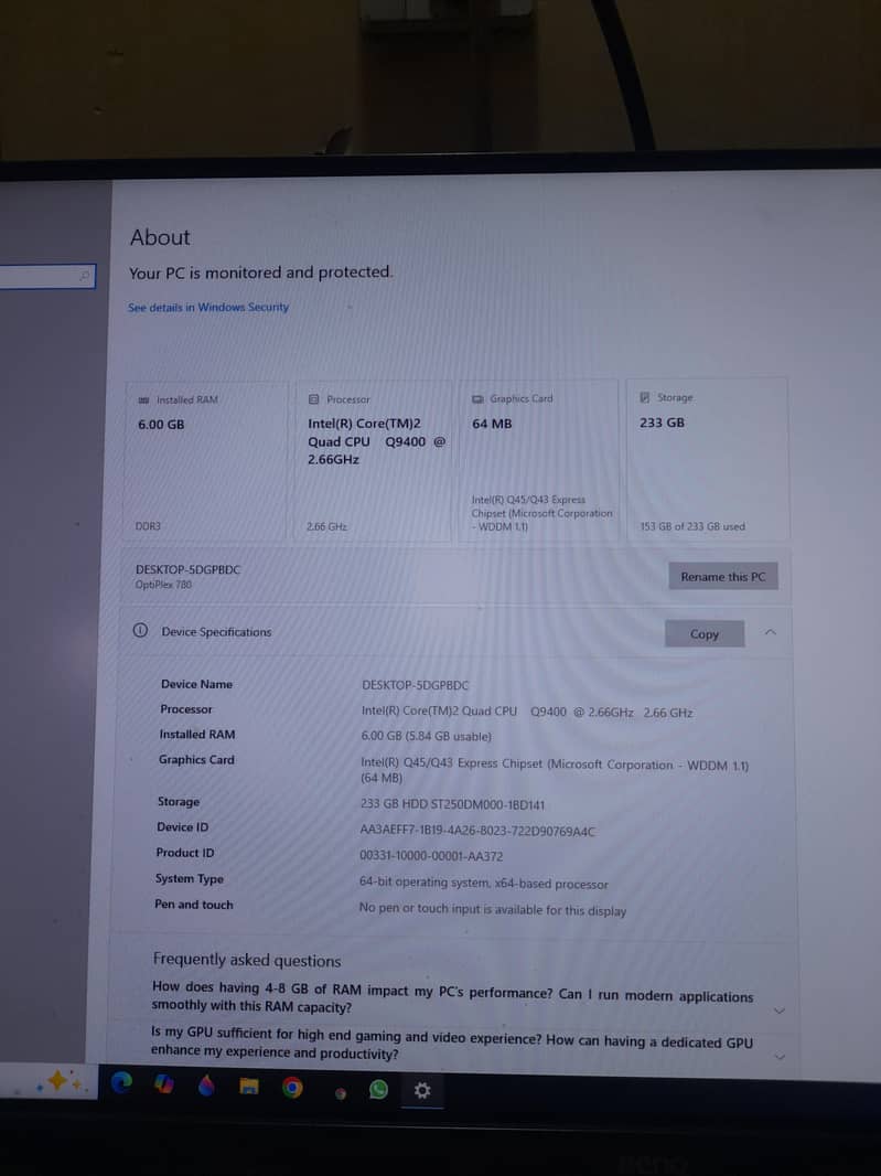 Dell Computer System with Benq LCD 10