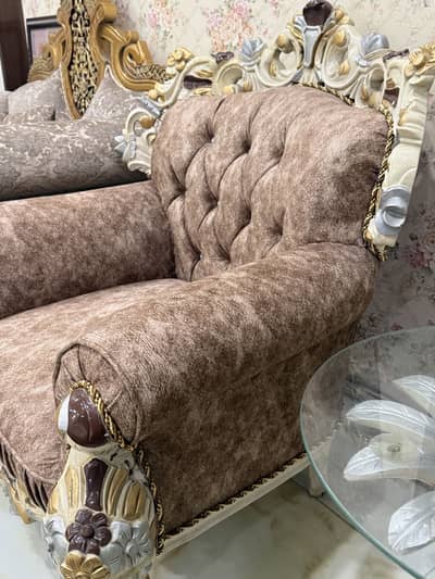 Chinioti bed with two side tables & a dressing table with 5seater sofa