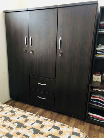 3 Door Wooden Wardrobe / Almari