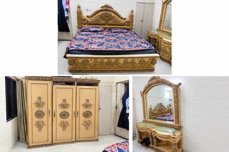 COMPLETE 3 PIECE SET CHINIOTY FURNITER SET BED WARDROBE AND DRESSING