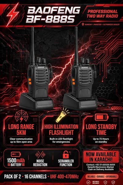 `BAOFENG BF-888S Walkie Talkie Pair - Long Range`
