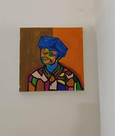 man canvas painting