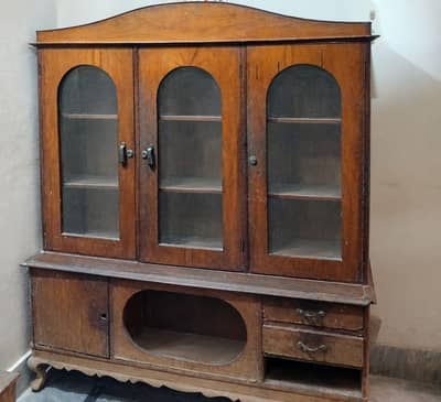 Vintage Wooden Kitchen Showcase & Storage Cabinet