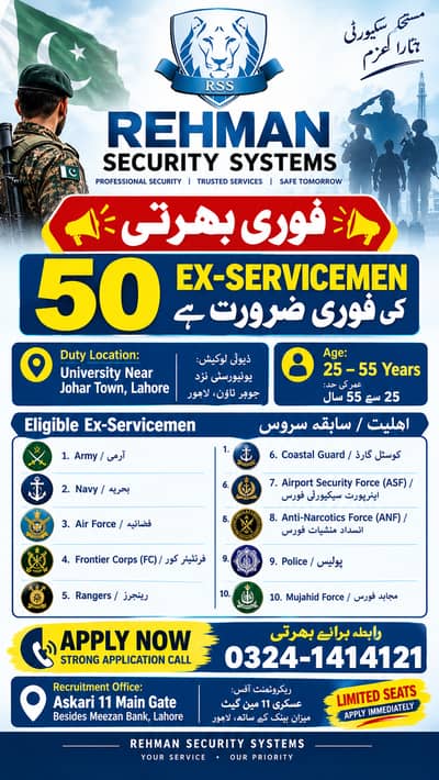 Security Guard jobs in Lahore at different locations for security