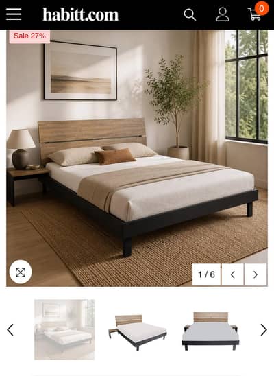 new bed with side table